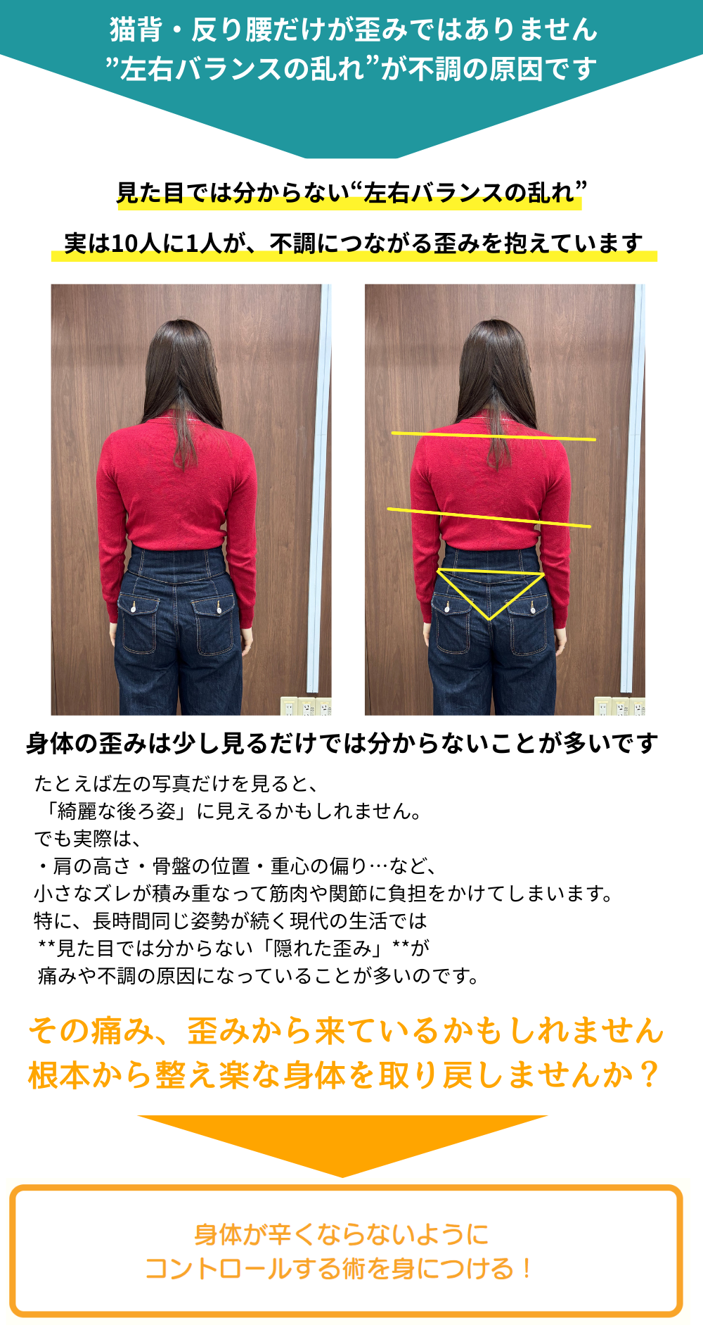 猫背・反り腰だけが歪みではありません